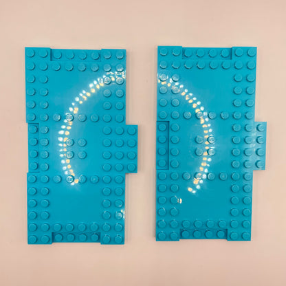 LEGO 8x16 Modified Plates, Medium Azure, 2 Pieces,