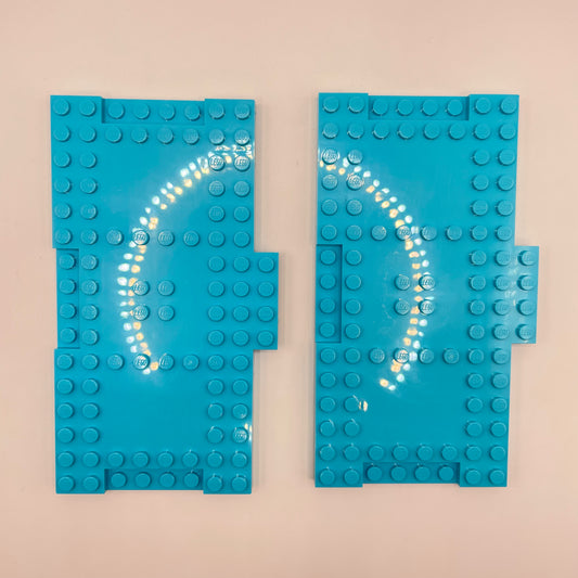 LEGO 8x16 Modified Plates, Medium Azure, 2 Pieces,