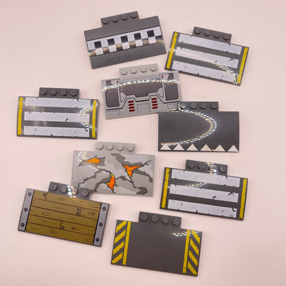 LEGO Prints and Stickers, Ramps, Vehicle, Grey, 9 Pieces