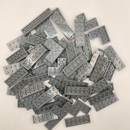 LEGO  Plates, 2x Wide Medium, Dark Bluish Grey, Approx. 120g