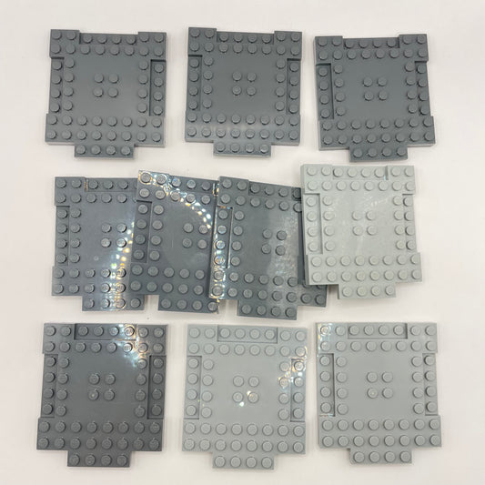 LEGO Modified Plates 8x8, Dark Bluish Grey, 10 Pieces