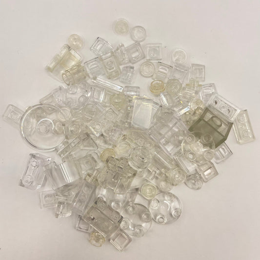 LEGO Transparent Clear, Mixed Pieces, (100 Pieces)