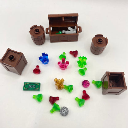 LEGO Treasure Chests, Gem Stones, Gold, Mixed Pieces, (25 Pieces)