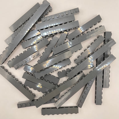 LEGO Bricks 1x Wide, Long, Dark Bluish Grey, Approx. 110g