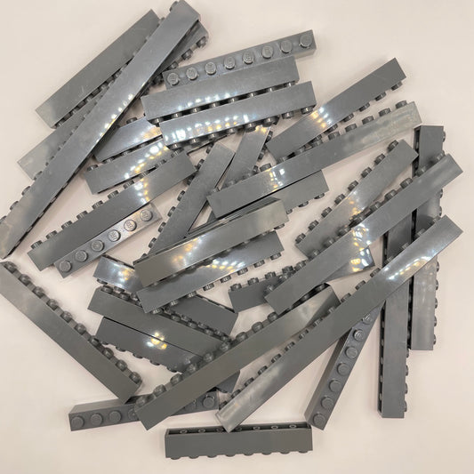 LEGO Bricks 1x Wide, Long, Dark Bluish Grey, Approx. 110g