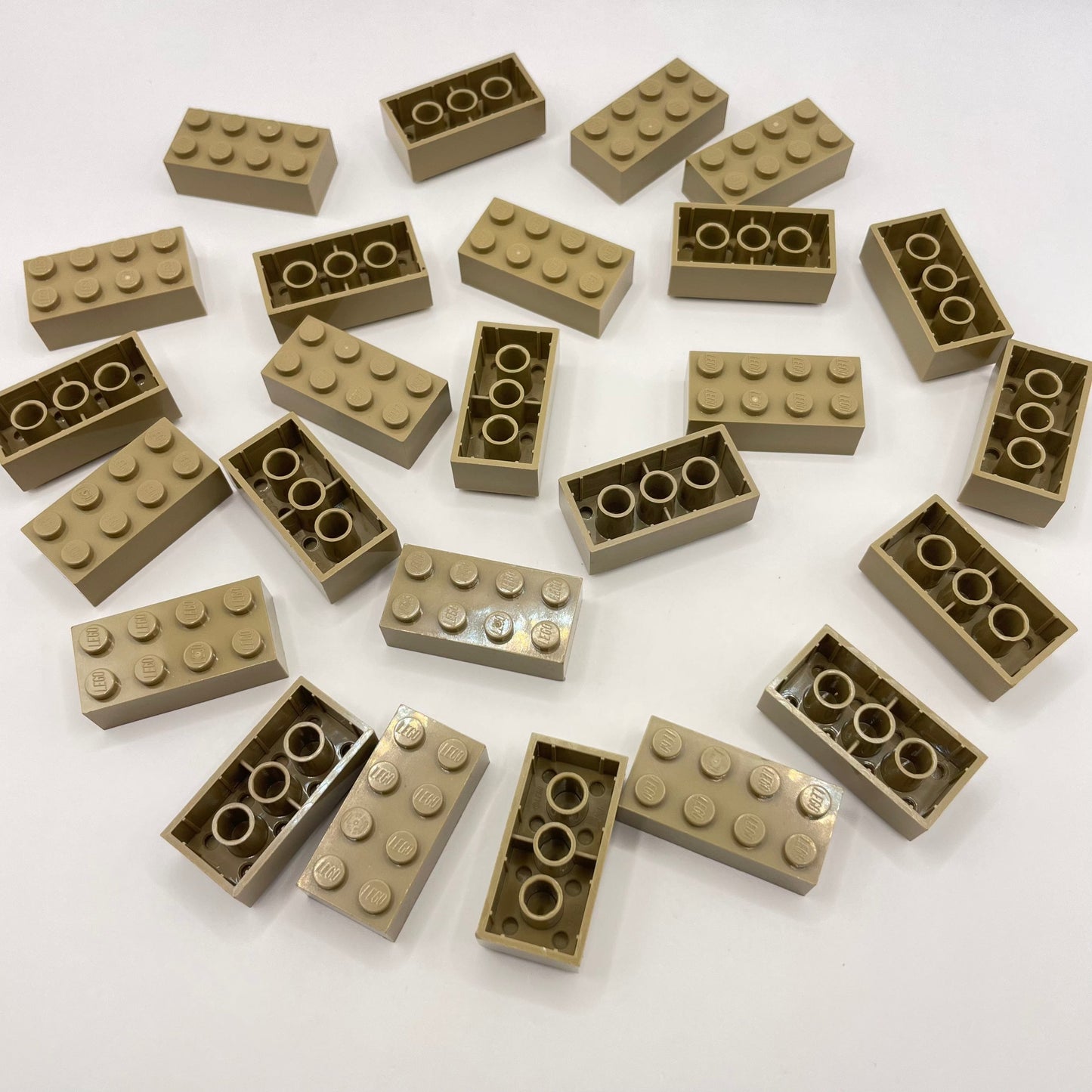 LEGO 2x4 Brick, Dark Tan, 25 Pieces