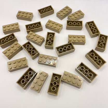 LEGO 2x4 Brick, Dark Tan, 25 Pieces