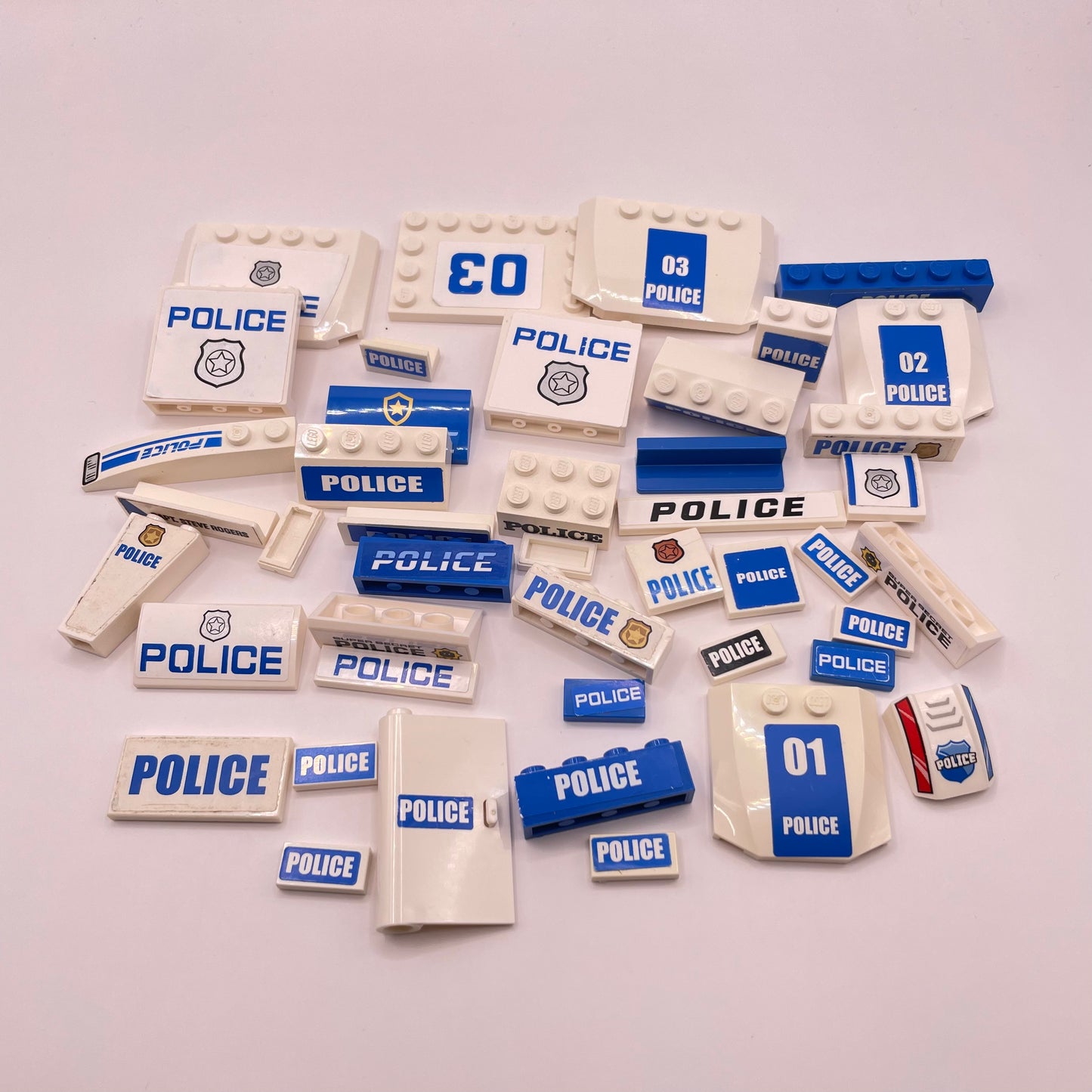 LEGO Prints and Stickers, Police, Mixed Pieces, Approx. 55g