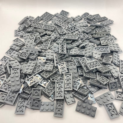 LEGO Small Plates 2x Wide, Dark Bluish Grey, Approx. 230g