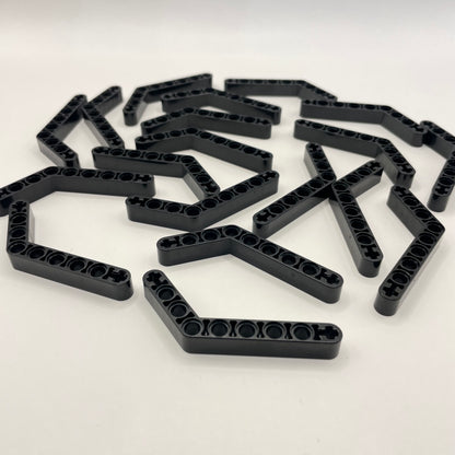 LEGO Black Technic Liftarm, Modified Bent Thick 1 x 9 (6 - 4) 20 Pieces (6629)