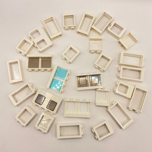 LEGO White, Small Windows, Building, 18 Pieces