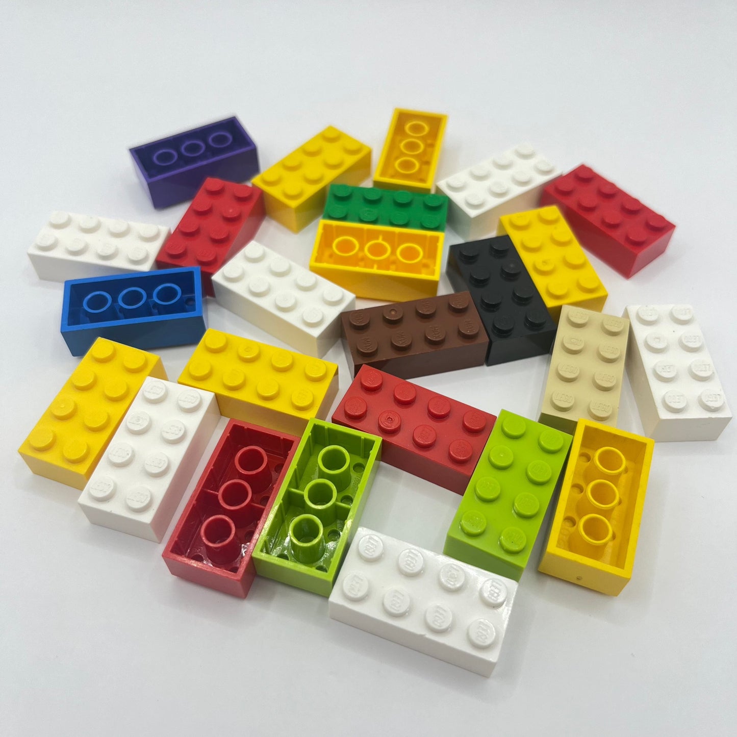 LEGO 2 x 4 Bricks, Mixed Colours, 25 Pieces