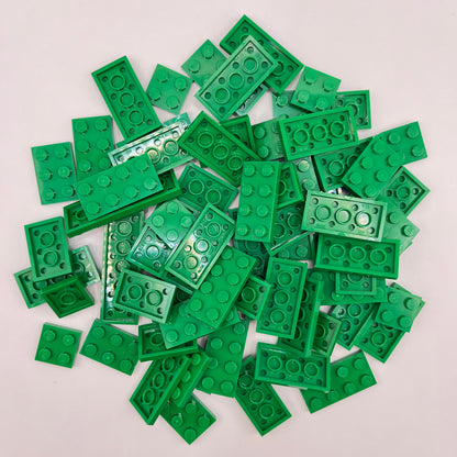 LEGO Plates, 2x Wide, Green, Approx. 65g
