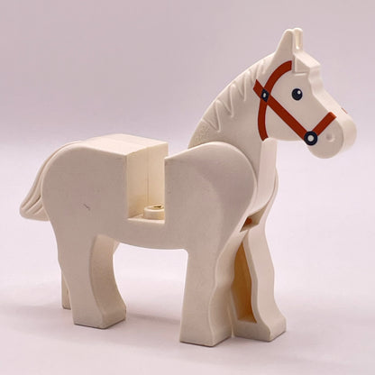 LEGO White Horse with Black and White Eyes, Animal, Castle, Knight