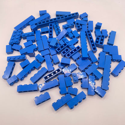 LEGO Bricks 1x Wide, Blue, Approx. 110g