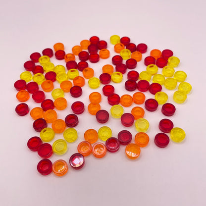 LEGO Tiles Round 1x1, Transparent, Sunset, 100 Pieces