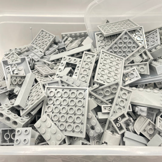 LEGO Random Selection, Light Bluish Grey, Mixed Bricks, Bulk, Approx. 1kg