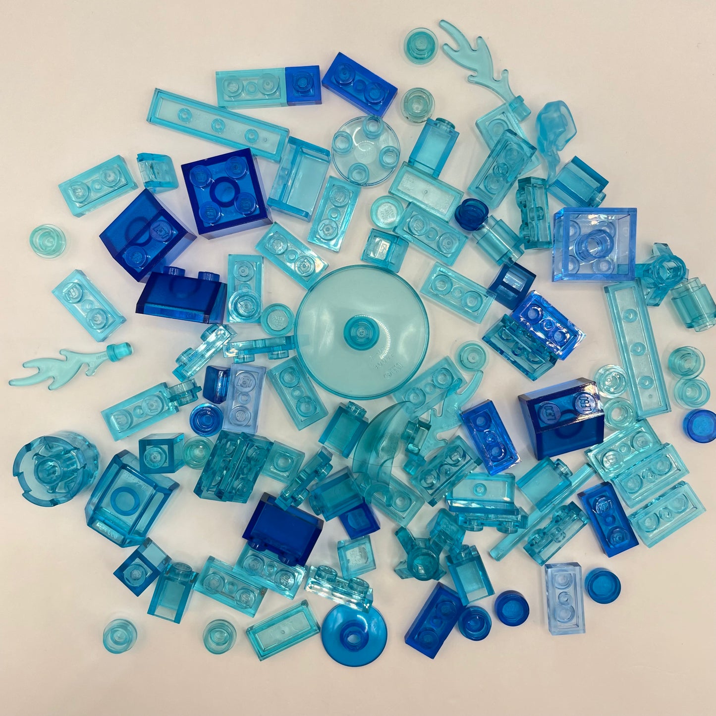 LEGO Mixed Trans-Blue, Mixed Pieces, Approx. 40g