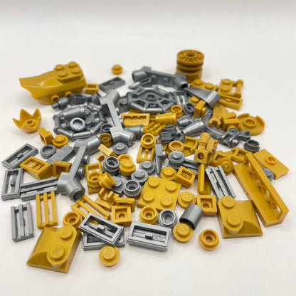 LEGO Mixed Pieces, 50 Pearl Gold and 50 Flat Silver, 100 Pieces