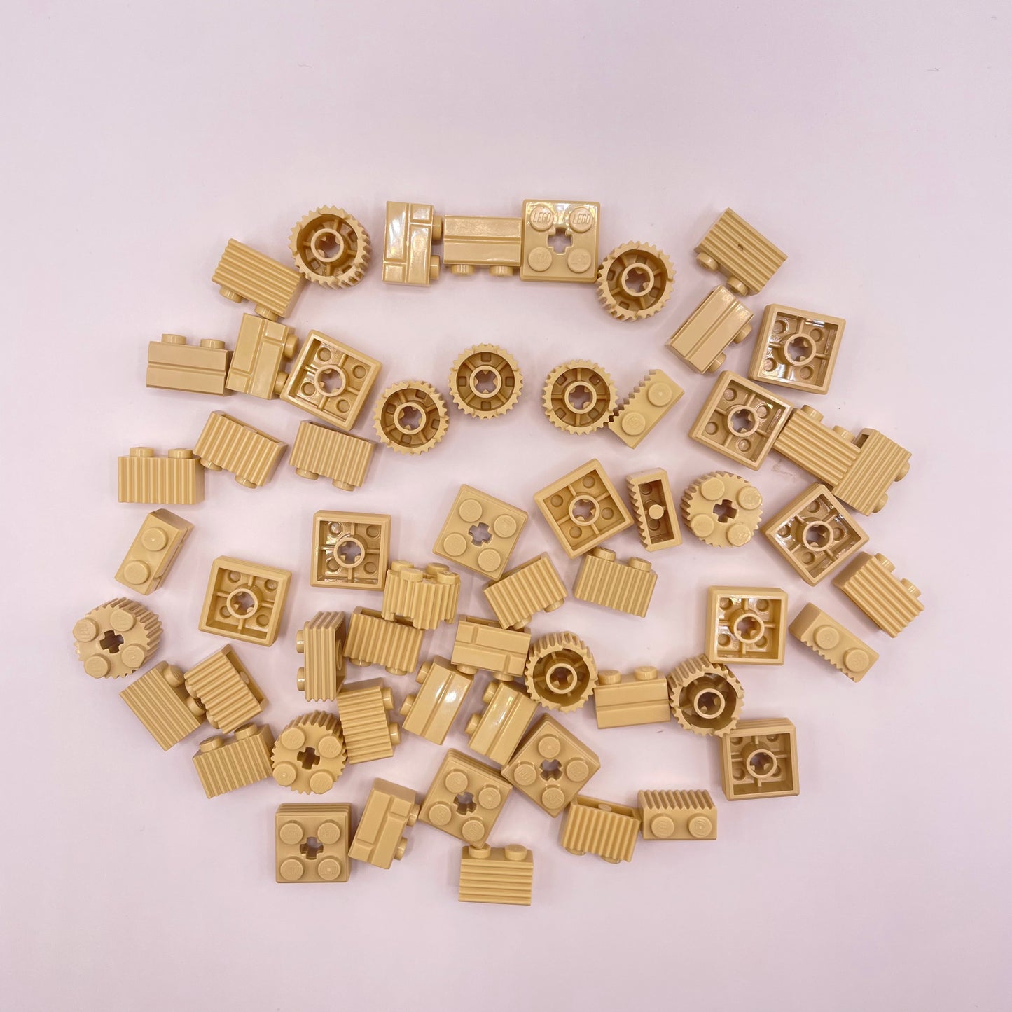 LEGO  Textured Bricks, Tan, 50 Pieces