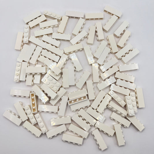 LEGO 1x4, Bricks, White, Approx. 145g