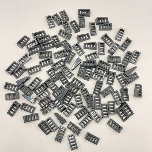 LEGO Grills, 1x2 Cheese Slope, Dark Bluish Grey, 100 Pieces