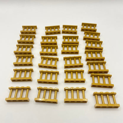 LEGO Pearl Gold Fences, Gates, 25 Pieces (30055)