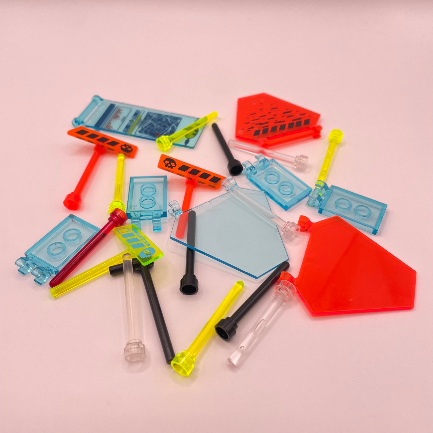 LEGO Mixed Trans Flags / Poles, 22 Pieces