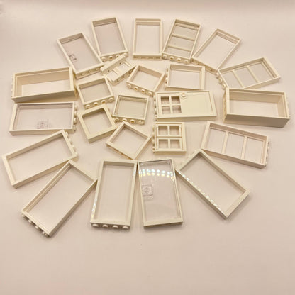 LEGO Building Frames, Windows, Doors, White, 25 Pieces