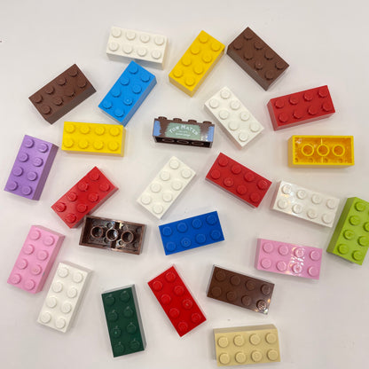 LEGO 2 x 4 Bricks, Mixed Colours, 25 Pieces