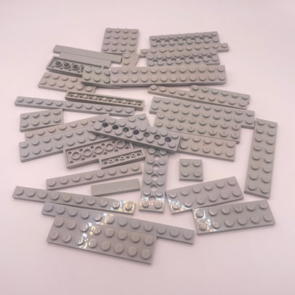 LEGO Small Plates, Old Light Grey, Approx. 50g