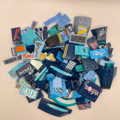LEGO  Mixed Stickers Pieces, Mixed Blues, Approx. 120g