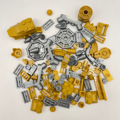 LEGO Mixed Pieces, 50 Pearl Gold and 50 Flat Silver, 100 Pieces
