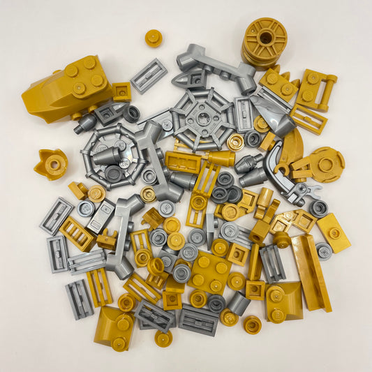 LEGO Mixed Pieces, 50 Pearl Gold and 50 Flat Silver, 100 Pieces