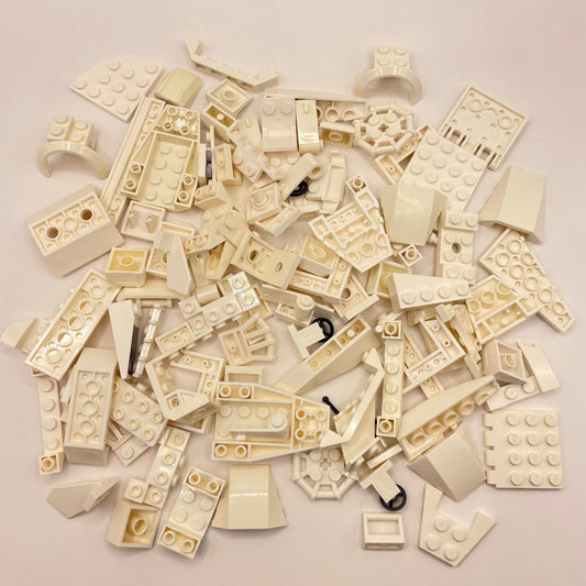 LEGO Mixed Vehicle Pieces, White, Approx. 125g