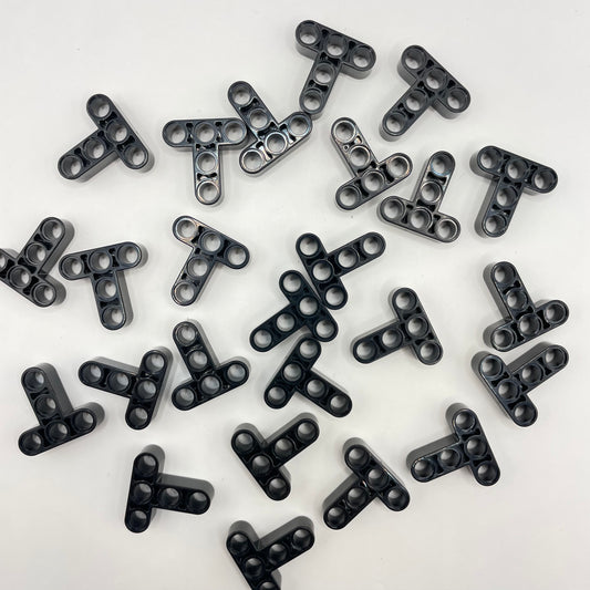 LEGO Black Technic Liftarm, Modified T-Shape Thick 3 x 3, 25 Pieces (60484)