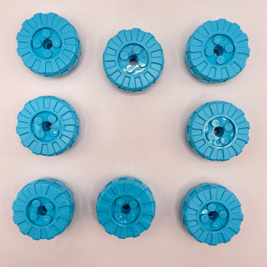 LEGO Hard Wheel, Medium Azure, 8 Pieces