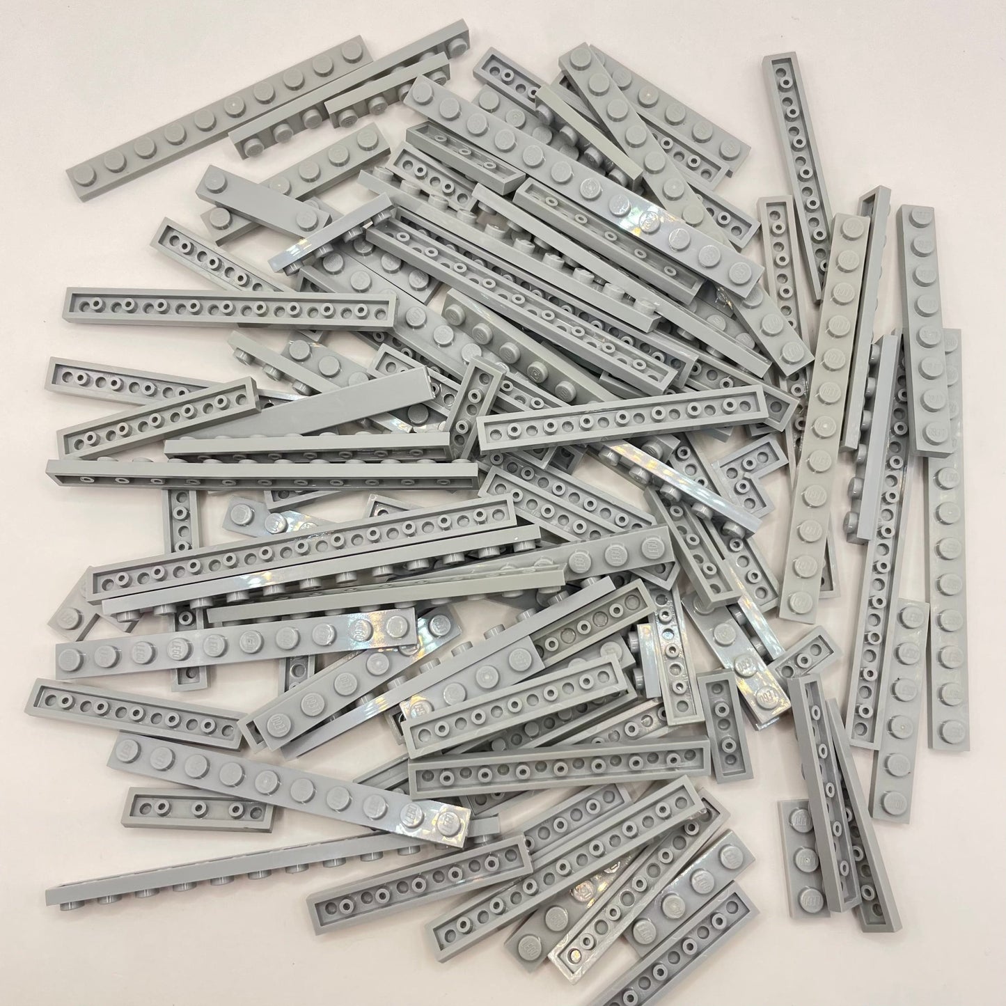 LEGO Plates 1x Wide, Light Bluish Grey, Approx. 110g