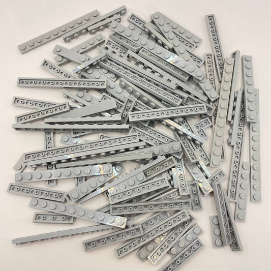 LEGO Plates 1x Wide, Light Bluish Grey, Approx. 110g