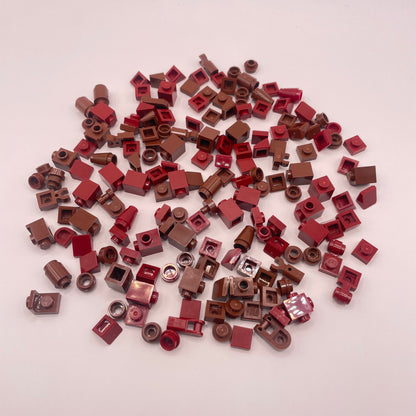 LEGO Greebling, Dark Red, Reddish  Brown, Approx. 35g
