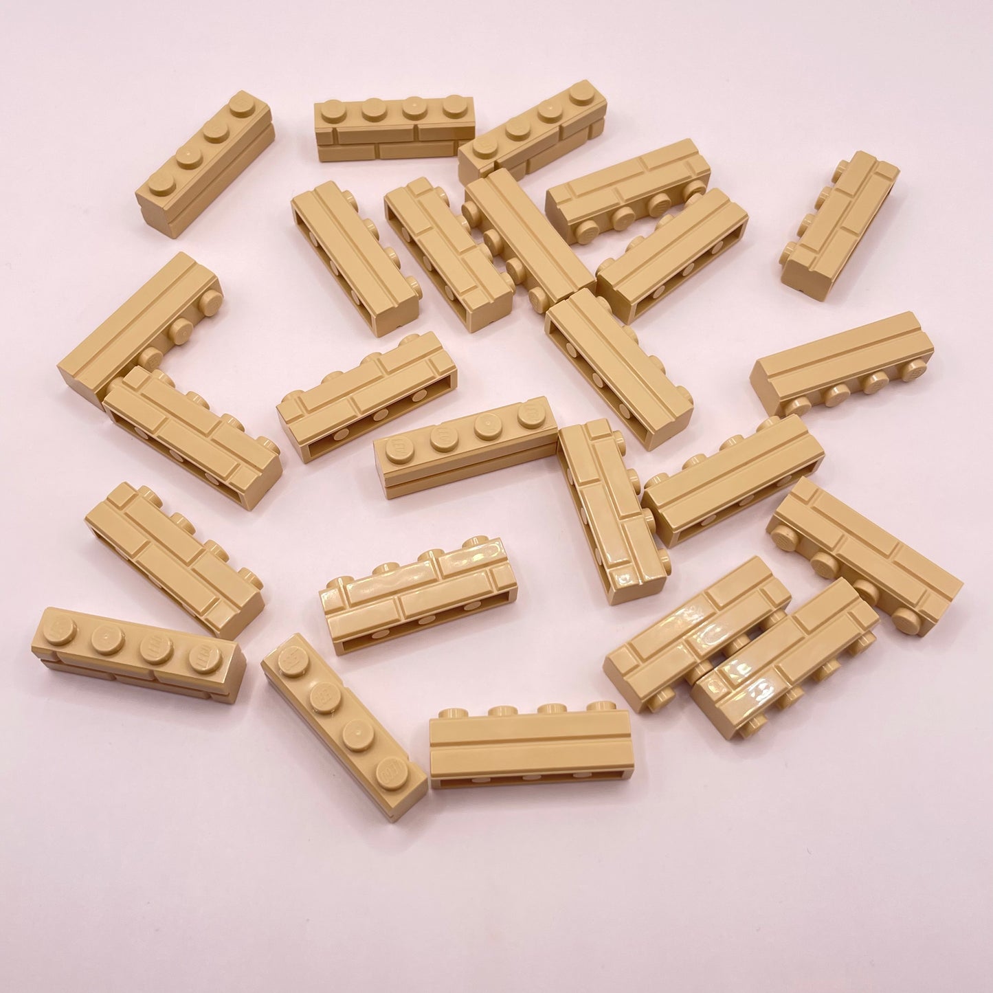 LEGO 1x4 Masonry Bricks, Tan, 25 pieces