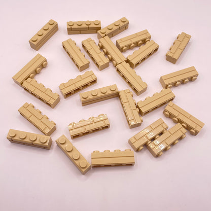 LEGO 1x4 Masonry Bricks, Tan, 25 pieces