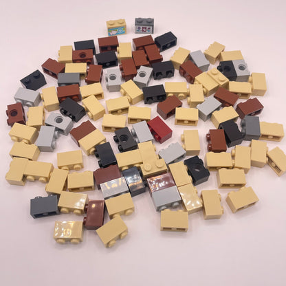 LEGO Bricks 1x2, Earth Tones, Approx. 80g