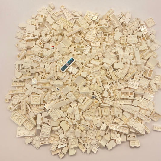 LEGO Small Mixed Pieces, White, Approx. 290g