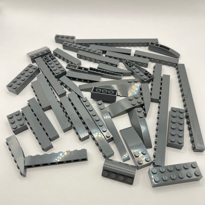 LEGO Dark Bluish Grey, Large Bricks, Slopes, Approx. 120g Castle