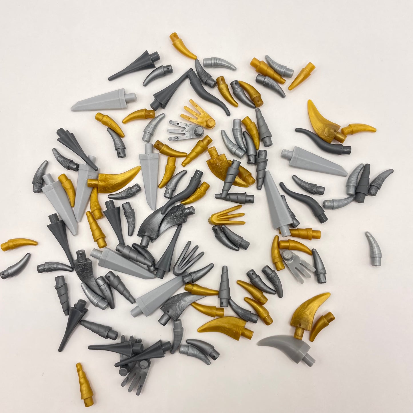 LEGO Horns and Spikes, Gold, Silver and Grey, 100 Pieces
