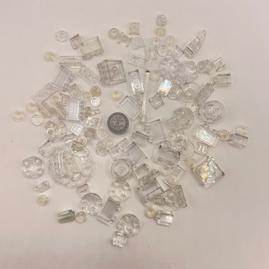 LEGO Transparent Clear, Mixed Pieces, Approx. 40g