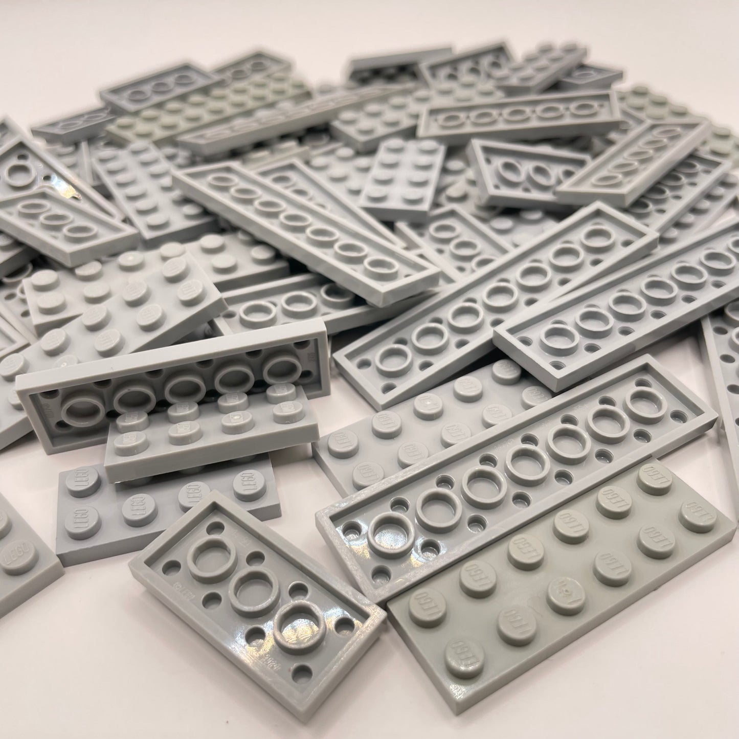 LEGO Plates 2x Wide, Medium, Light Grey, Approx. 90g
