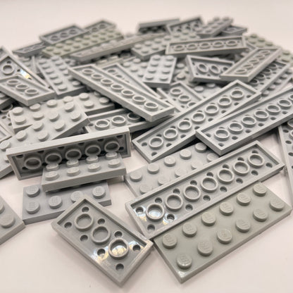 LEGO Plates 2x Wide, Medium, Light Grey, Approx. 90g