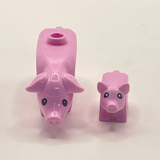 LEGO Pig and Baby Pig, Farm Animals, Pink, 2 Pieces